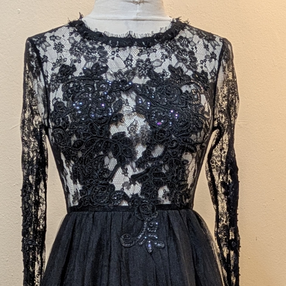BEA-Z Gothic Black Lace & Tulle Dress - Size XS - Picture 12 of 12